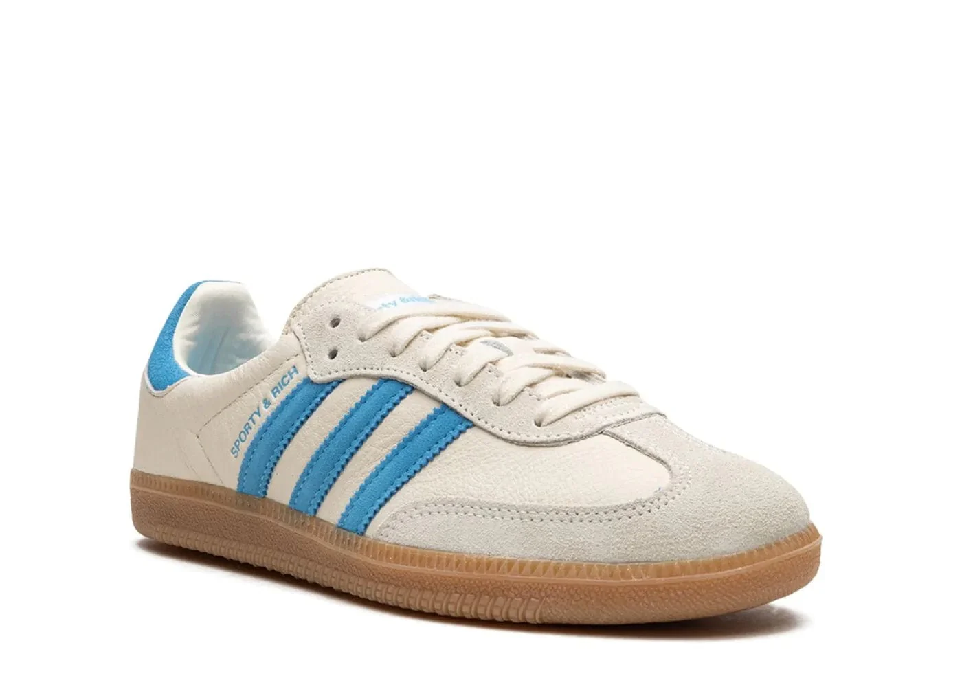 Adidas Sporty and Rich Samba Sneakers In Cream White And Blue