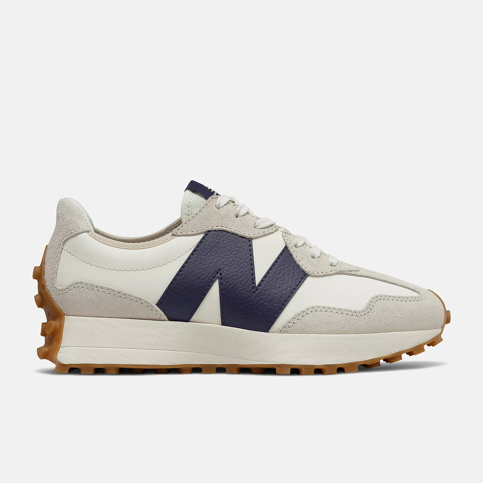 New Balance 327 Moonbeam In White And Navy Blue