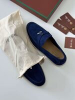 Loro Piana Summer Charms Walk Loafer – True Dark Blue Suede - Image 2