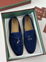 Loro Piana Summer Charms Walk Loafer – True Dark Blue Suede - Image 3