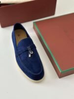 Loro Piana Summer Charms Walk Loafer – True Dark Blue Suede - Image 4
