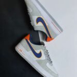 Nike Air Force 1 Grey Navy Orange - Image 4