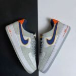 Nike Air Force 1 Grey Navy Orange - Image 2