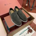 Loro Piana – Summer Walk Suede Loafers – Gray - Image 3