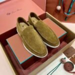 Loro Piana Summer Walk Loafers Suede Murano Green - Image 2