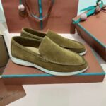 Loro Piana Summer Walk Loafers Suede Murano Green - Image 3