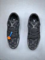 Louis Vuitton Black Grey Denim Monogram Trainer - Image 5