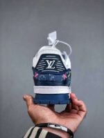 Louis Vuitton Blue Denim Embroidered Trainer - Image 7