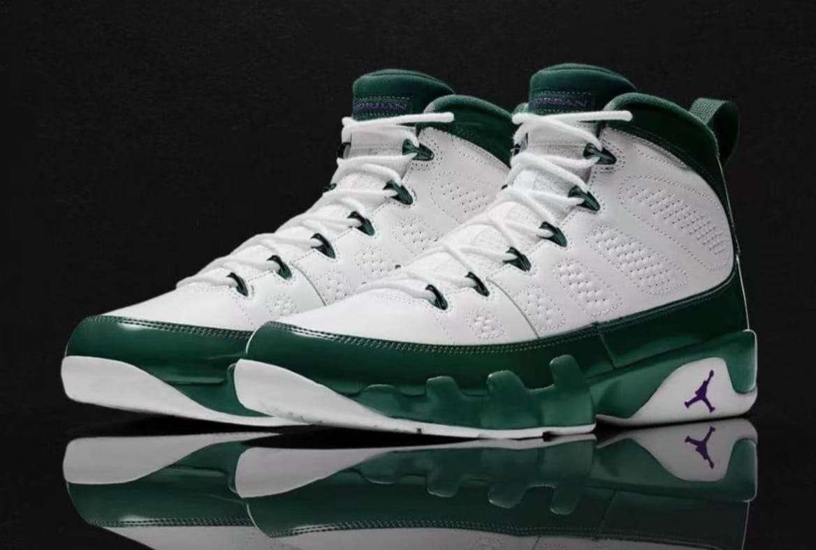 NikeAirJordan9WhitePineGreen.jpg Nike Air Jordan 9 White Pine Green - Image 1