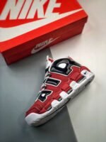 Nike Air More Uptempo Bulls Varsity Red White Black - Image 2