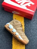 Nike Air More Uptempo PRM Wheat Flax Gum Light Brown - Image 2