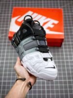 Nike Air More Uptempo Tri-Color Black Cool Grey White - Image 4