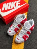 Nike Air More Uptempo White Red - Image 3