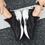 TRACER Black White Breathable Causal Running Shoes - Image 4
