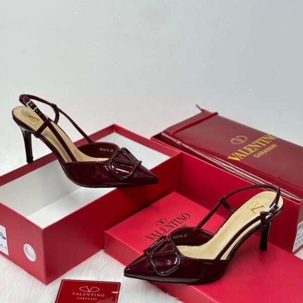 Valentino Garavani Burgundy Slingback Pump