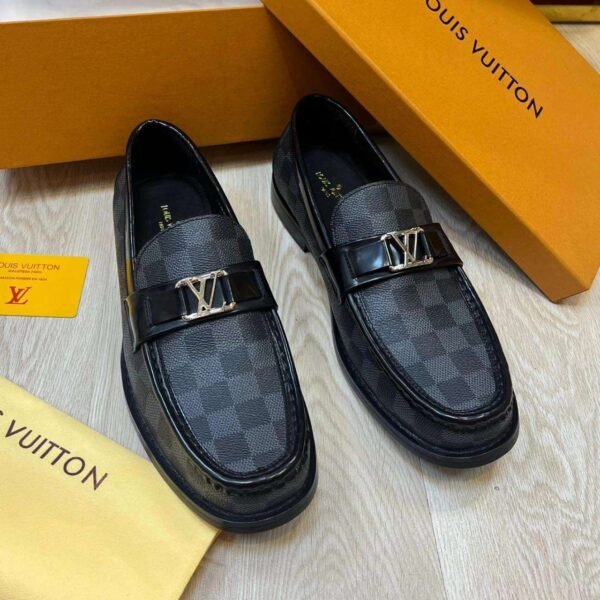Louis Vuitton Black Grey Men’s Loafers